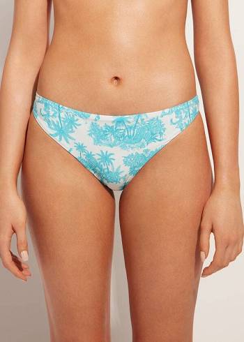 Calzedonia Sorrento Bikinibroekjes Dames Blauw | NL2616CE