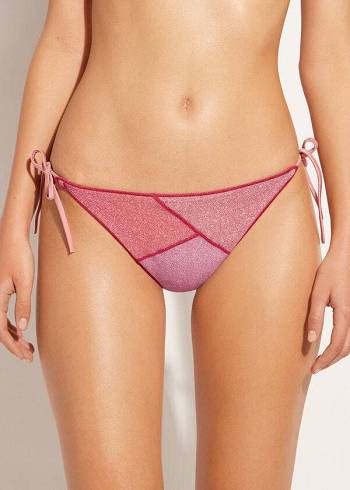 Calzedonia String Tie Lamé Lisbona Bikinibroekjes Dames Roze | NL2570HK