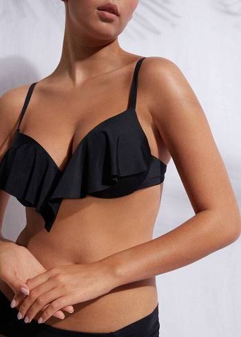 Calzedonia Super Gewatteerd Push Up Indonesia Eco cobey Bikinitopjes Dames Zwart | NL2215IS