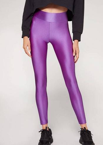 Calzedonia Super Shiny Leggings Dames Paars | NL1500XF