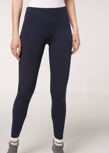 Calzedonia Supima Katoenen Leggings Dames Blauw | NL1497KI