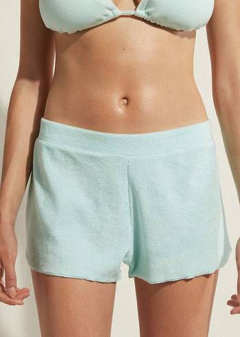 Calzedonia Terrycloth Shorts Cover-ups Dames Blauw | NL2042JJ