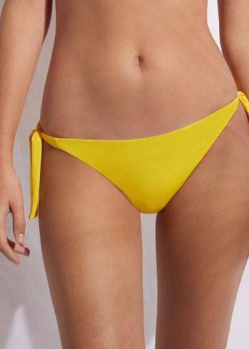 Calzedonia Tied Indonesia Eco Side tie Bikinibroekjes Dames Geel | NL2538CE