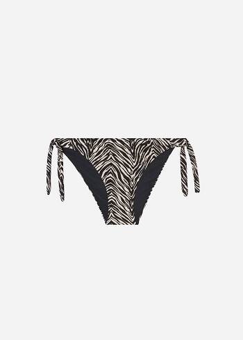 Calzedonia Tied Zebra Nairobi Bikinibroekjes Dames Zwart | NL2535NB