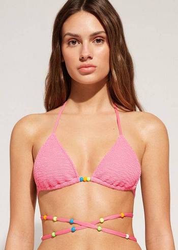 Calzedonia Triangle String Tie San Diego Bikinitopjes Dames Roze | NL2129MA