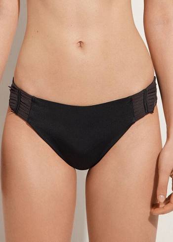 Calzedonia Tulle Insert Tokyo Bikinibroekjes Dames Zwart | NL2533QZ