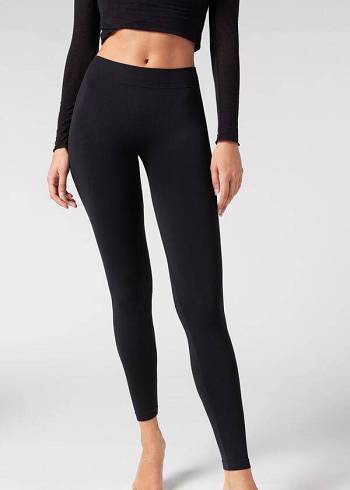 Calzedonia Ultra-Opaque Microfiber Leggings Dames Zwart | NL1482EX