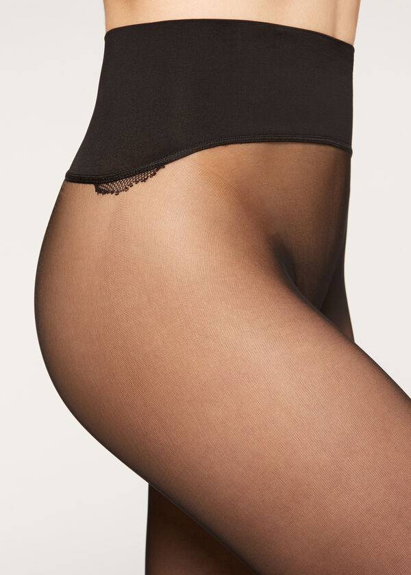 Calzedonia 20 Denier Seamless Totally Invisible Sheer Hardloopbroek Dames Zwart | NL3035EX