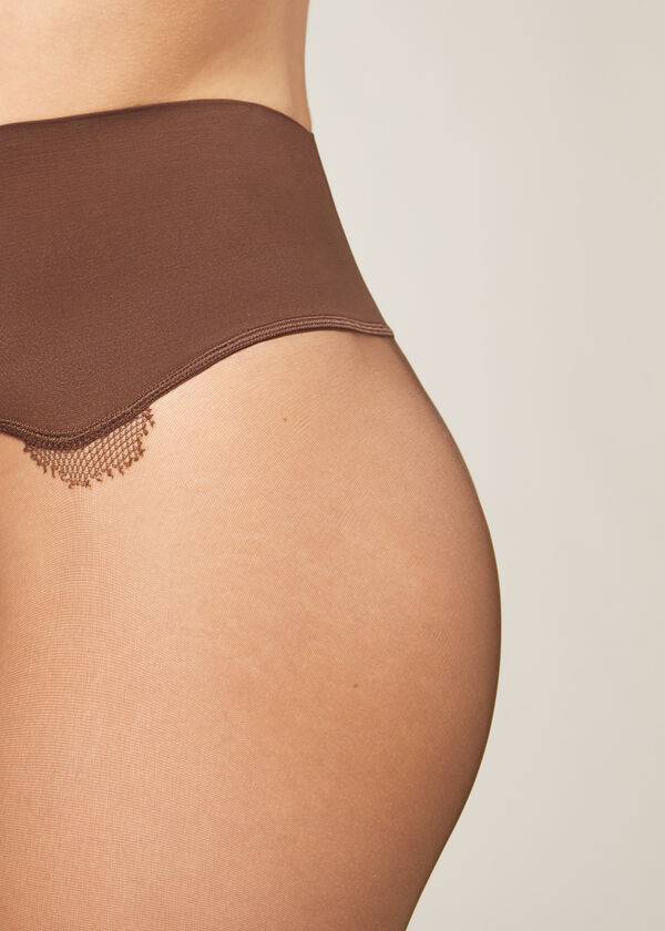 Calzedonia 20 Denier Seamless Totally Invisible Sheer Hardloopbroek Dames Koffie | NL3041VD