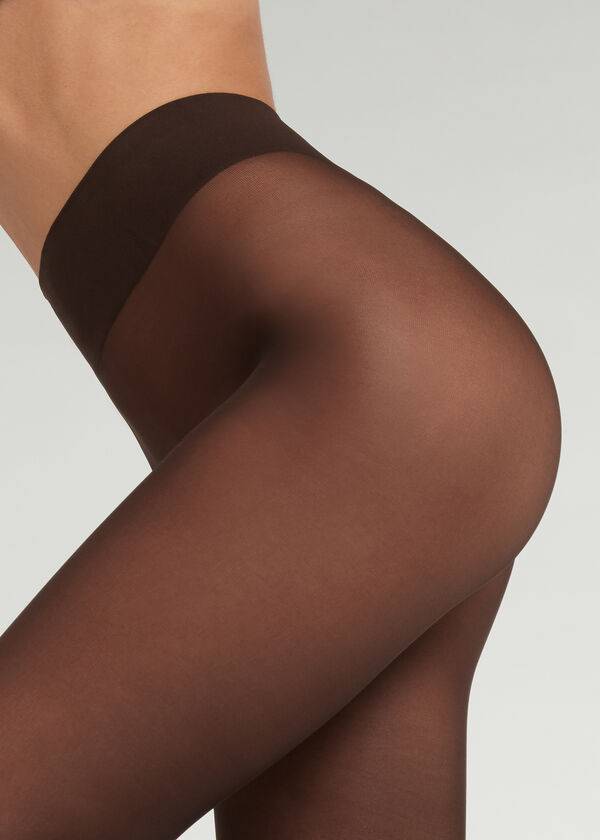 Calzedonia 30 Denier Total Comfort Soft Touch Opaque Hardloopbroek Dames Koffie | NL3176RW