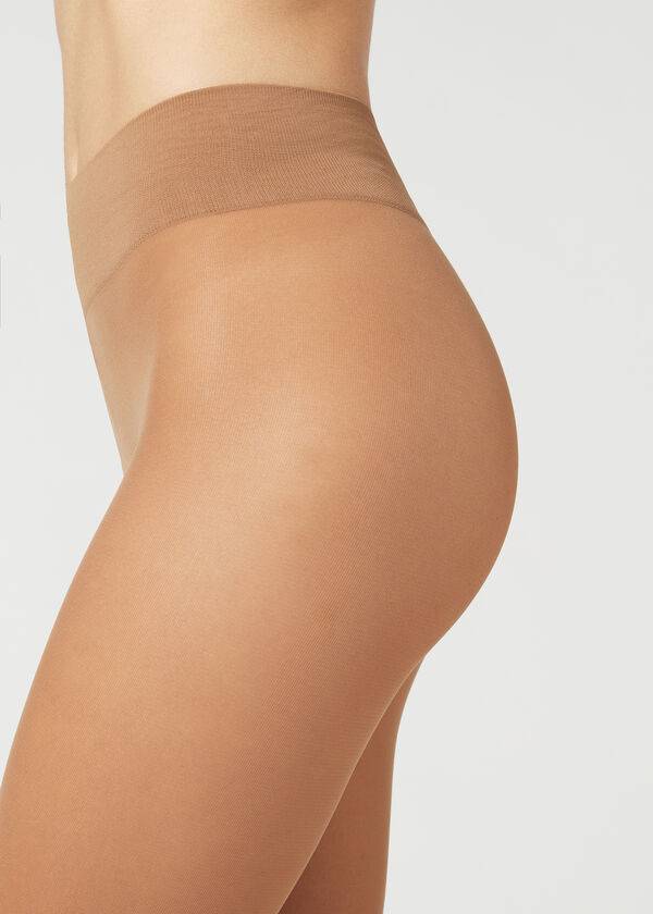 Calzedonia 30 Denier Total Comfort Soft Touch Opaque Hardloopbroek Dames Beige | NL3177EX