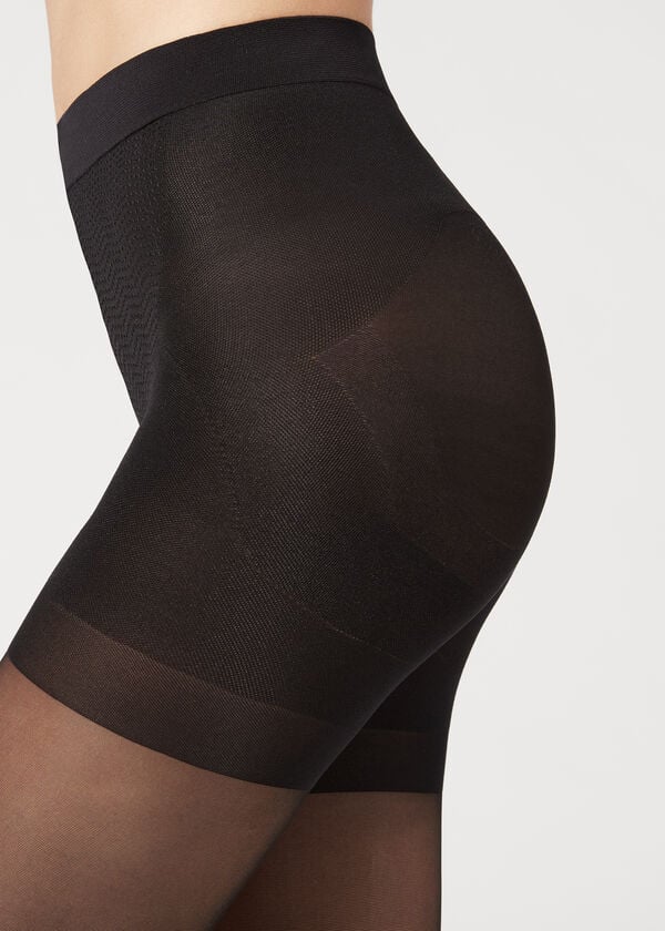 Calzedonia 30 Denier Total Shaper Sheer Hardloopbroek Dames Zwart | NL2999DN