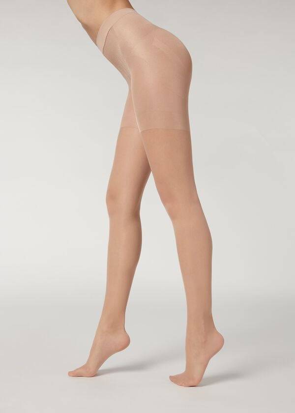 Calzedonia 30 Denier Total Shaper Sheer Hardloopbroek Dames Beige | NL3000SO