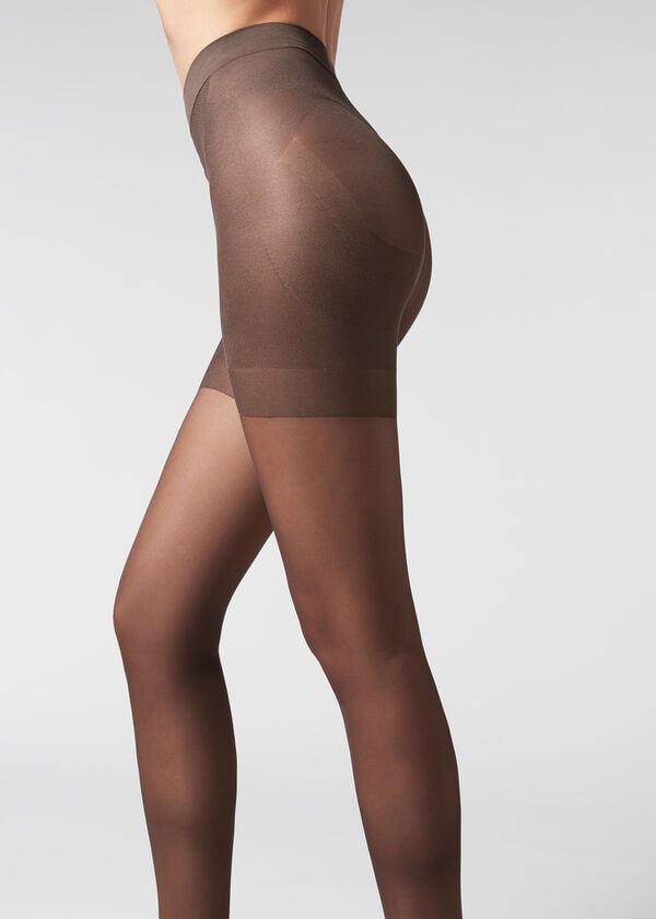 Calzedonia 30 Denier Total Shaper Sheer Hardloopbroek Dames Koffie | NL3001AP