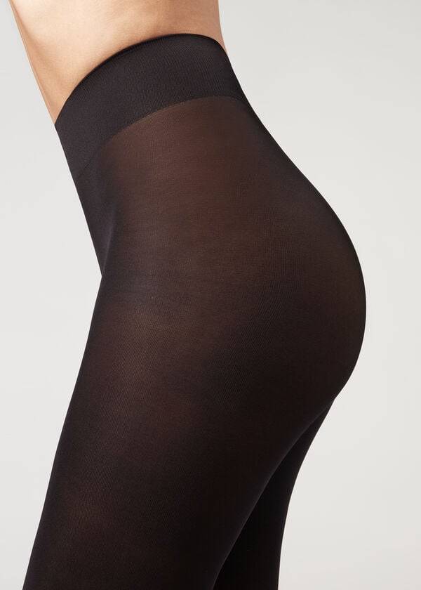 Calzedonia 50 Denier Total Comfort Soft Touch Patterned Hardloopbroek Dames Zwart | NL3112VD