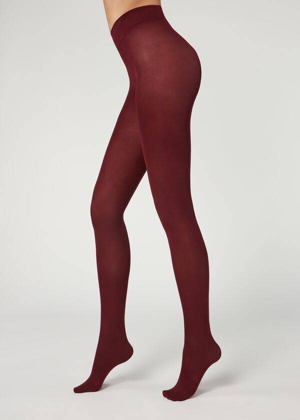 Calzedonia 50 Denier Total Comfort Soft Touch Patterned Hardloopbroek Dames Rood | NL3115ZG