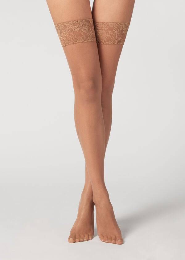 Calzedonia 8 Denier Ultra Sheer Thigh-Highs Kousen Dames Bruin | NL2934UT