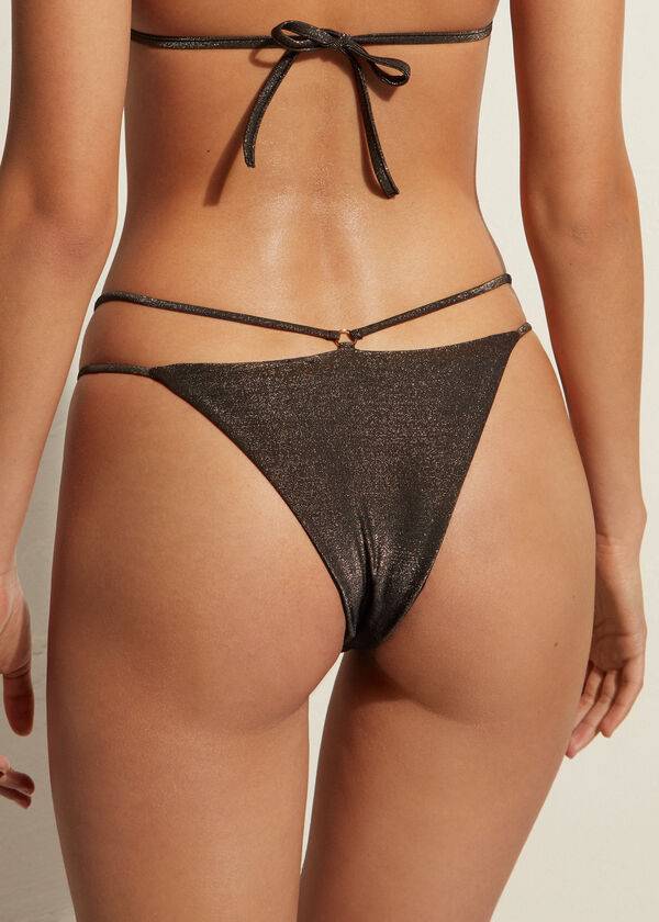 Calzedonia Brazilian Side String Hollywood Bikinibroekjes Dames Zwart | NL2871NB