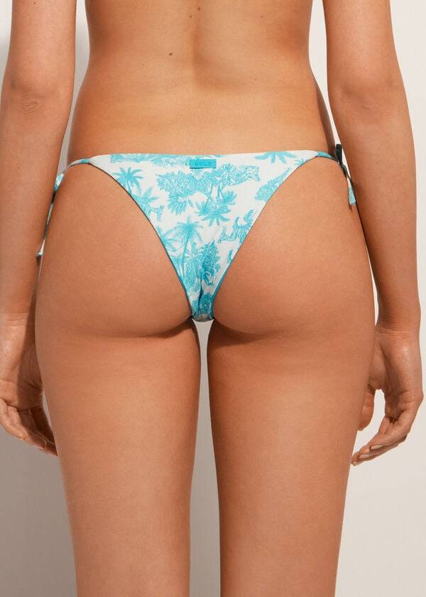 Calzedonia Brazilian String Sorrento Bikinibroekjes Dames Blauw | NL2852MA