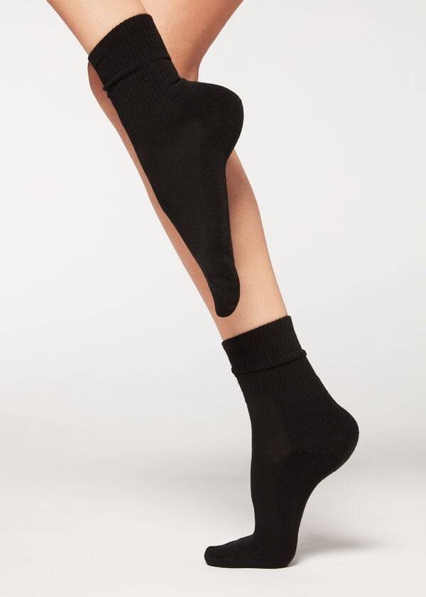 Calzedonia Cashmere Sport Kort Sokken Dames Zwart | NL1830DN