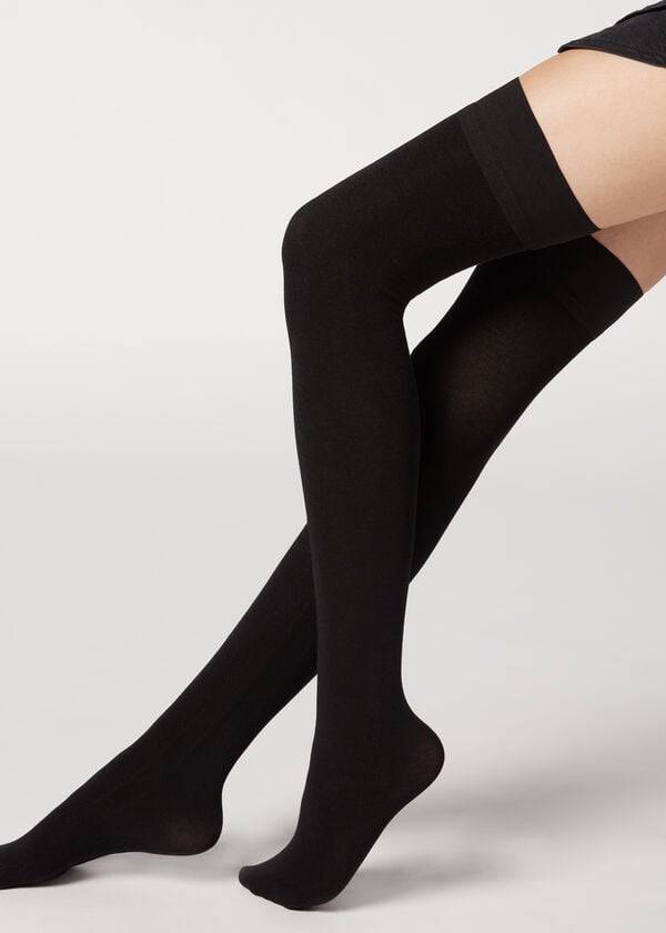 Calzedonia Cashmere Thigh-Highs Kousen Dames Zwart | NL2930AP