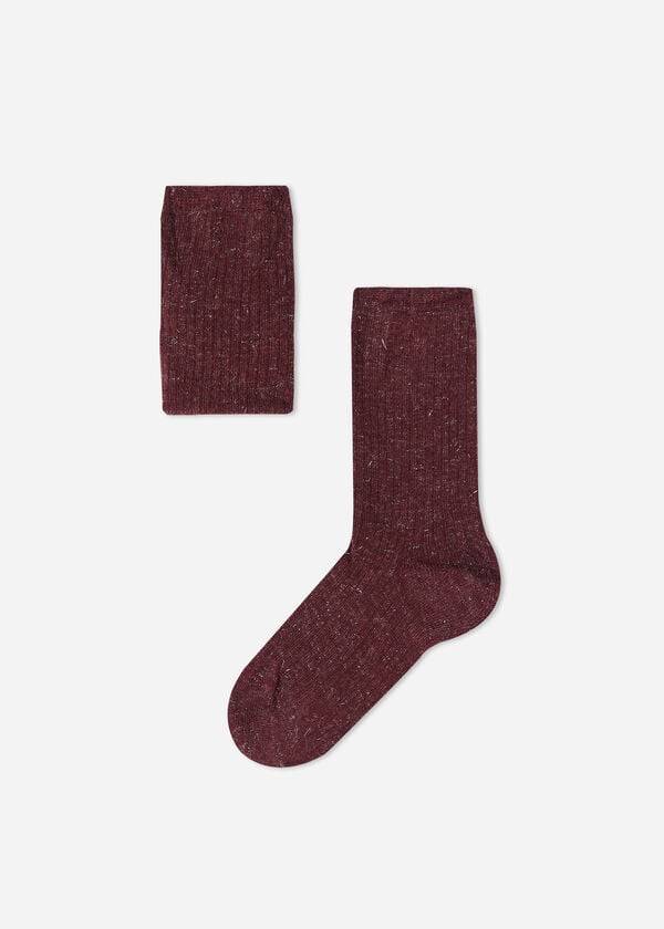 Calzedonia Cashmere and Glitter Kort Sokken Kinderen Bordeaux | NL1028JJ