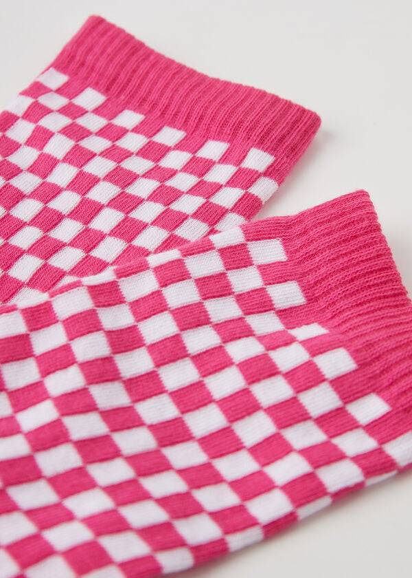 Calzedonia Checkered Pattern Kort Sokken Dames Roze | NL1827PQ