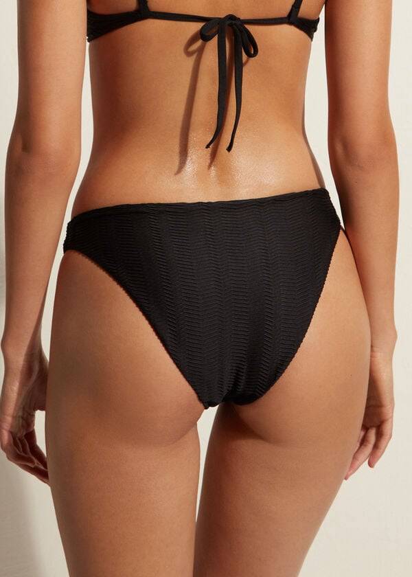 Calzedonia Chevron Casablanca Bikinibroekjes Dames Zwart | NL2843OR