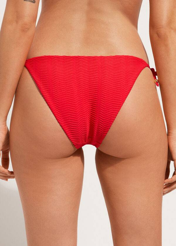 Calzedonia Chevron String Casablanca Bikinibroekjes Dames Rood | NL2834JJ