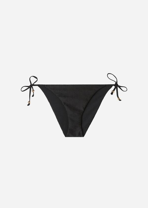 Calzedonia Chevron String Casablanca Bikinibroekjes Dames Zwart | NL2835HK