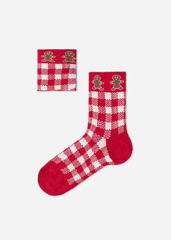 Calzedonia Christmas Series Kort Sokken Kinderen Rood Wit | NL1021PQ