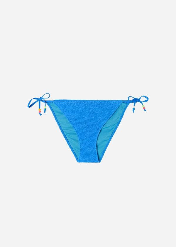 Calzedonia Crinkled String San Diego Bikinibroekjes Dames Blauw | NL2814AP