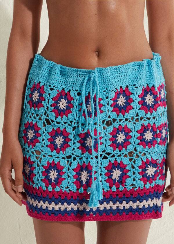 Calzedonia Crochet Skirt Cover-ups Dames Turquoise Blauw | NL2062AP