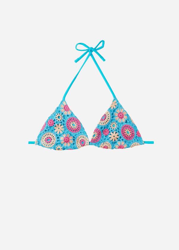 Calzedonia Crochet Triangle String Capri Bikinitopjes Dames Turquoise | NL2485VD