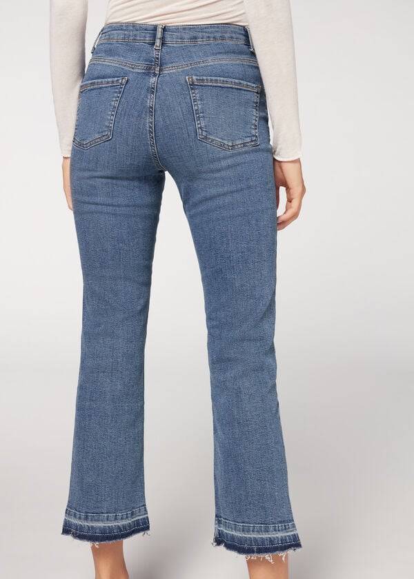 Calzedonia Cropped Flare Jeans Dames Blauw | NL1628LH