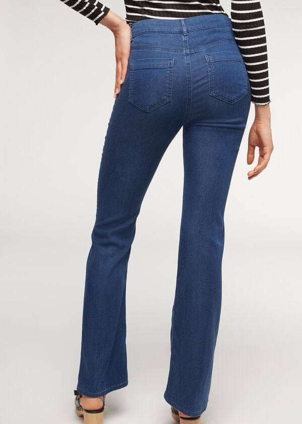 Calzedonia Eco Light Flared Denim Jeans Dames Donkerblauw | NL1614TV