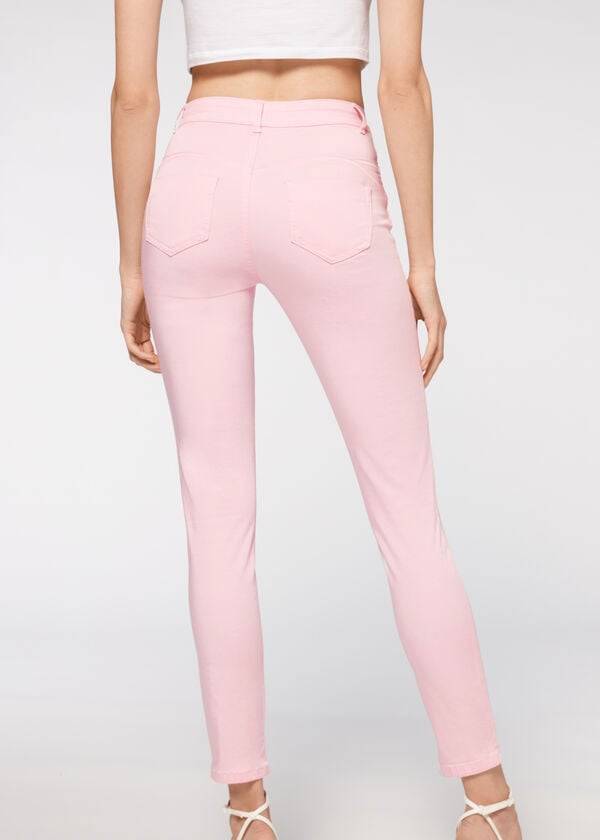 Calzedonia Eco Light Push Up Denim Broek Dames Roze | NL1464AP