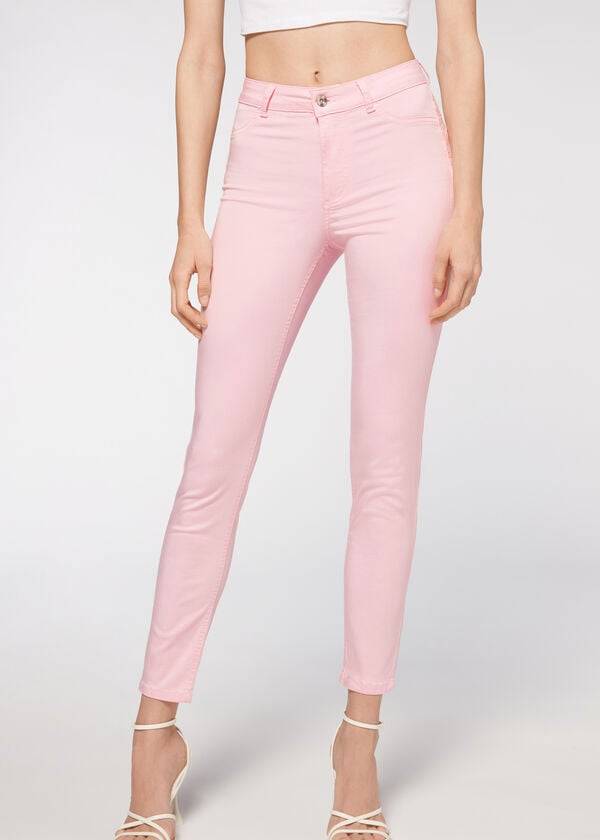 Calzedonia Eco Light Push Up Denim Broek Dames Roze | NL1464AP