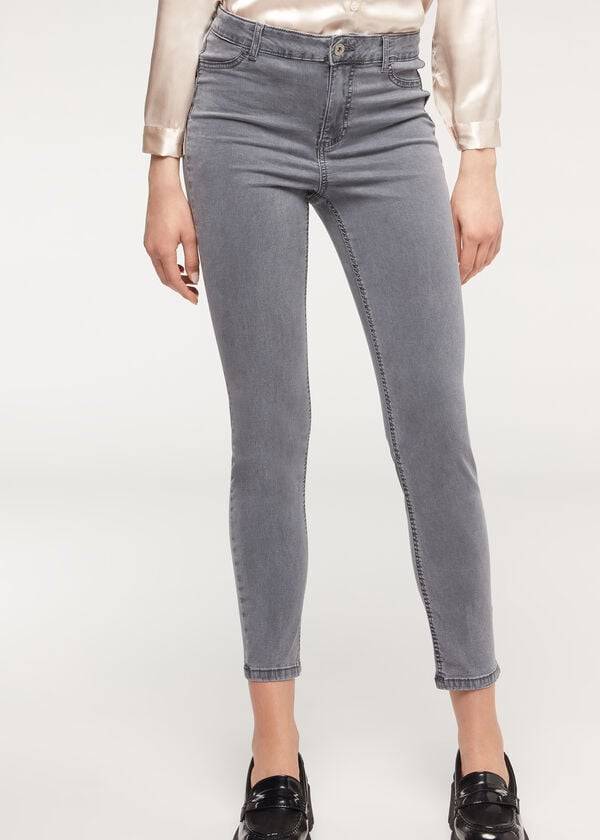 Calzedonia Eco Light Push Up Denim Jeans Dames Zilver | NL1613RW