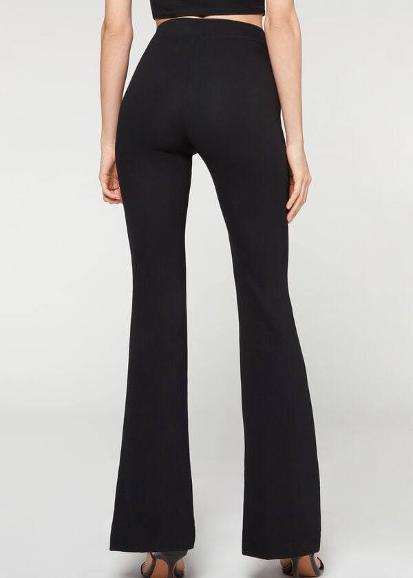 Calzedonia Flared Broek Dames Zwart | NL1461IS