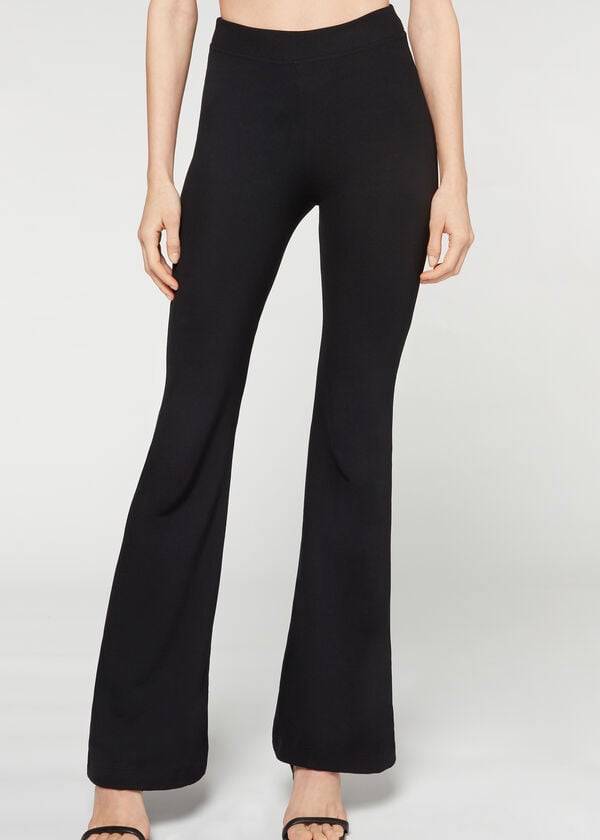 Calzedonia Flared Broek Dames Zwart | NL1461IS