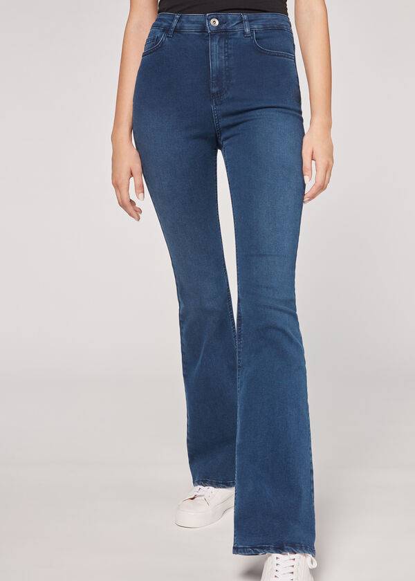 Calzedonia Flared Jeans Dames Blauw | NL1598GL