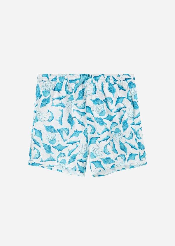 Calzedonia Formentera Zwembroek Heren Turquoise Wit | NL1271MA