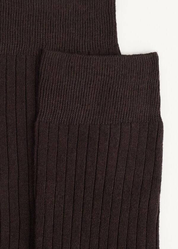 Calzedonia Geribbeld Cashmere Kort Crew Sokken Heren Koffie | NL1344XF