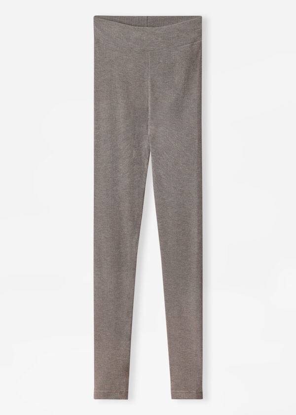 Calzedonia Geribbeld with Cashmere Leggings Dames Grijs | NL1515PQ