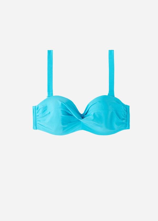 Calzedonia Gewatteerd Bandeau Indonesia Strapless Bikinitopjes Dames Turquoise | NL2380BC