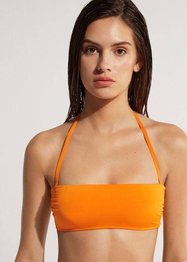 Calzedonia Gewatteerd Bandeau Indonesia Eco Strapless Bikinitopjes Dames Oranje | NL2382CE