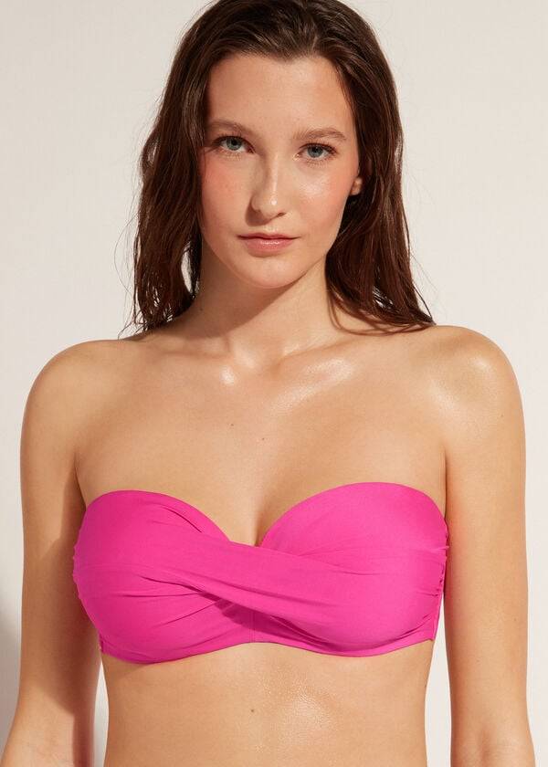 Calzedonia Gewatteerd Bandeau Indonesia Eco cobey Bikinitopjes Dames Roze | NL2391DN