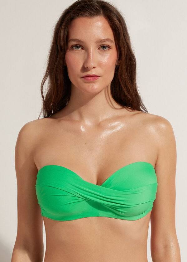 Calzedonia Gewatteerd Bandeau Indonesia Eco cobey Bikinitopjes Dames Groen | NL2392SO