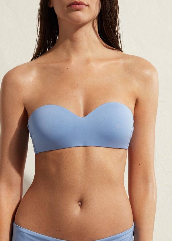 Calzedonia Gewatteerd Bandeau Indonesia Eco Bikinitopjes Dames Blauw | NL2397UT